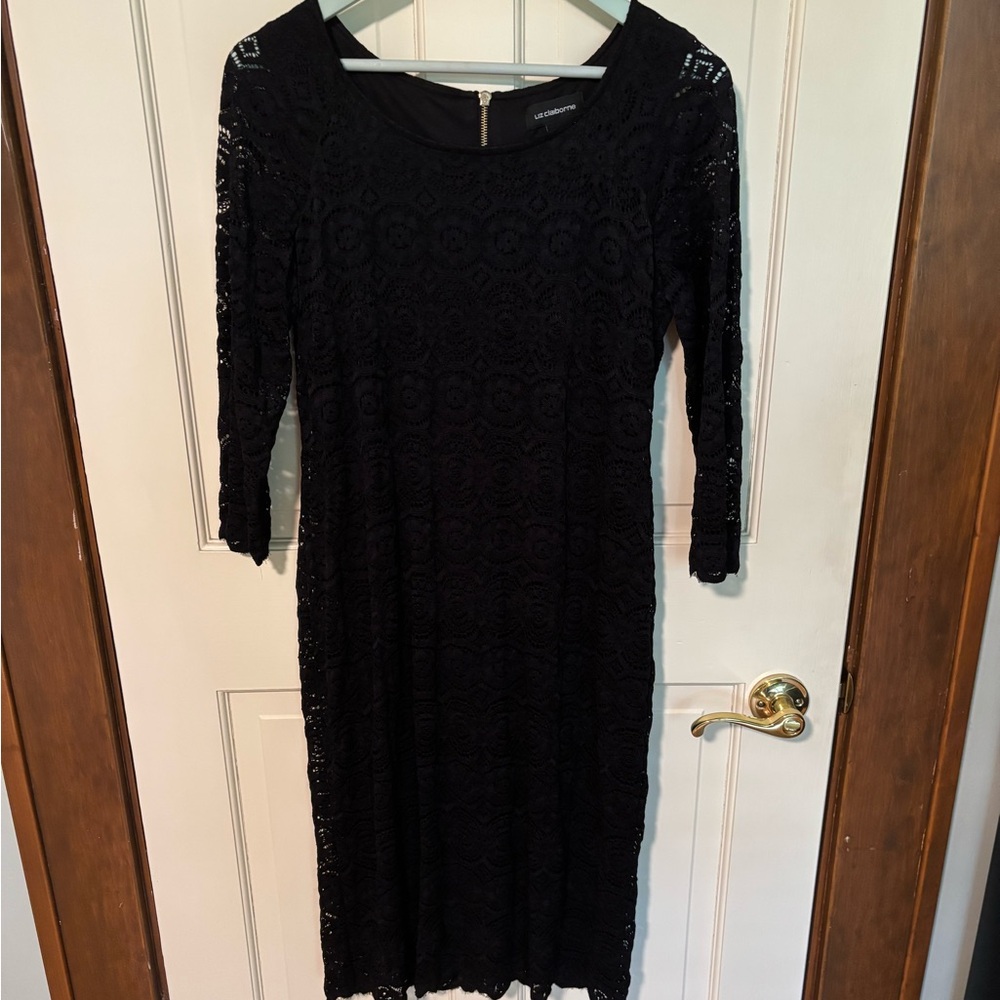 Liz Claiborne Black Long Sleeve Dress
